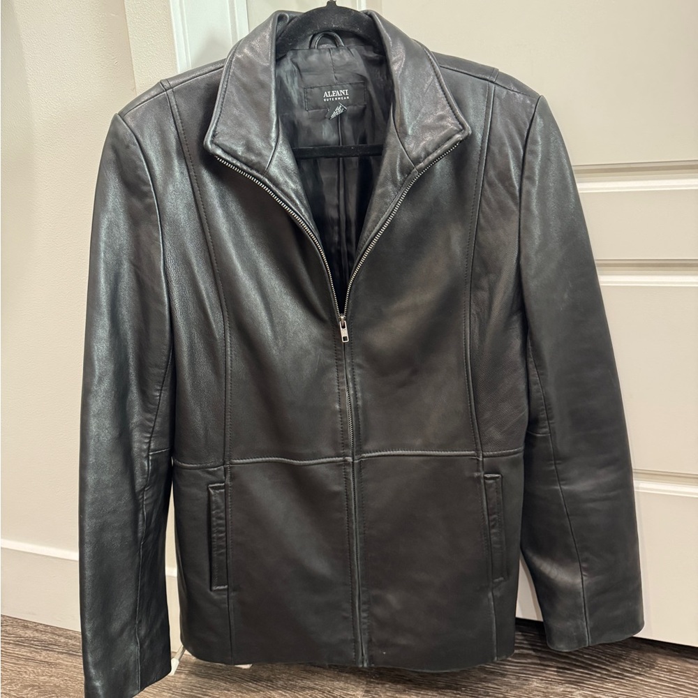 Alfani Black Leather Jacket